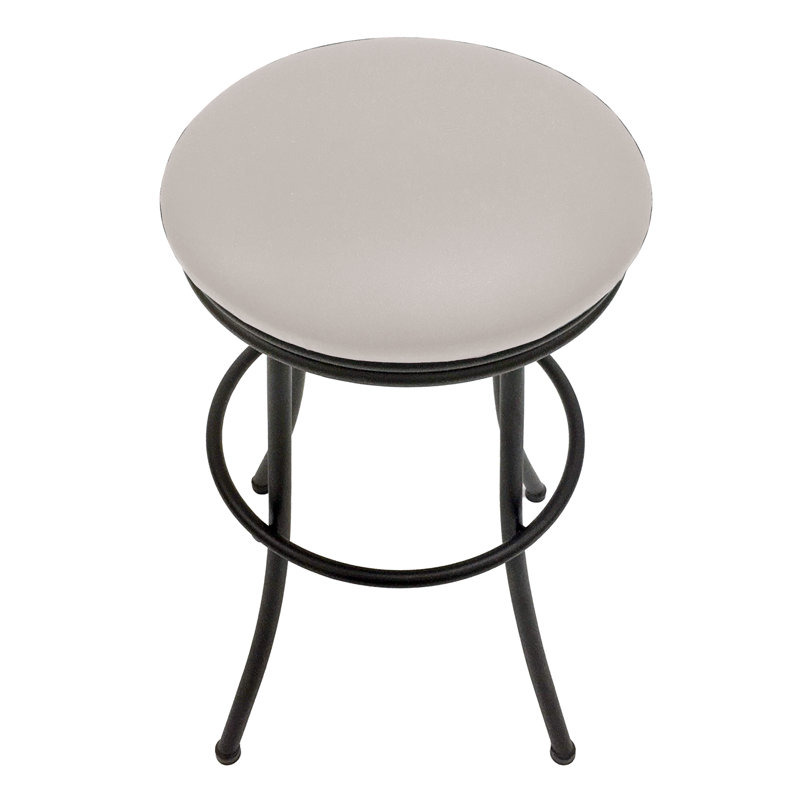 Cernobbio Swivel Upholstered Counter Stool with Metal Frame, Fire Red, Extra Tall (35" Seat Height), White