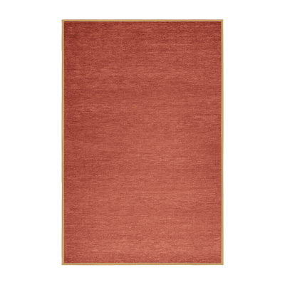 Machine Washable Solid Pink Area Rug
