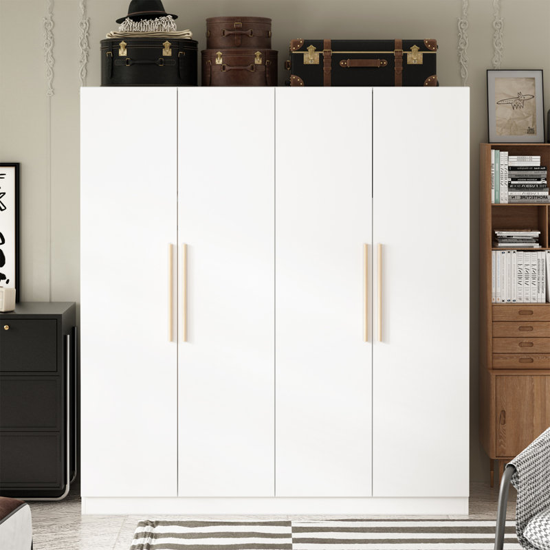 Armoire Brader, Blanc / doré