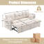 3 Seater Corduroy Sofa Bed-346011456