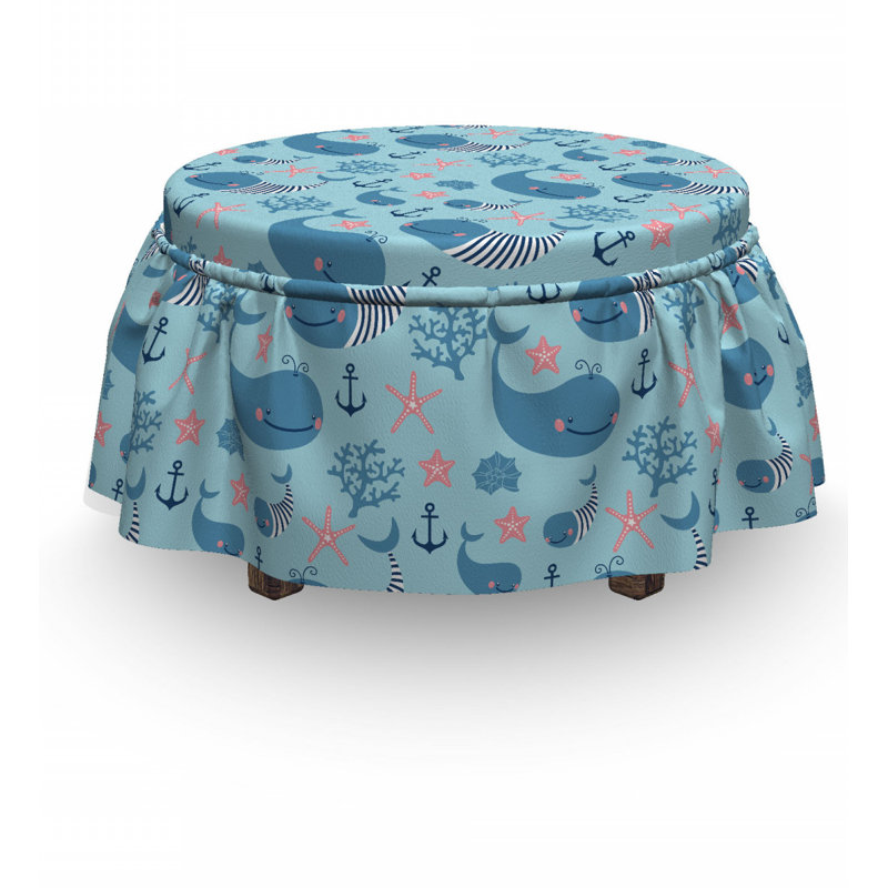 Ensemble de housse pour repose-pieds de coussin de boîte 2 pièces baleine