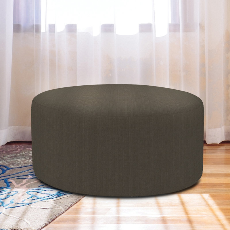 Shad Box Cushion Ottoman Slipcover, Sterling Charcoal