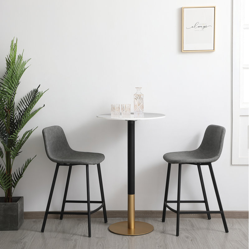 Table de salle à manger à hauteur de comptoir Brock, Blanc
