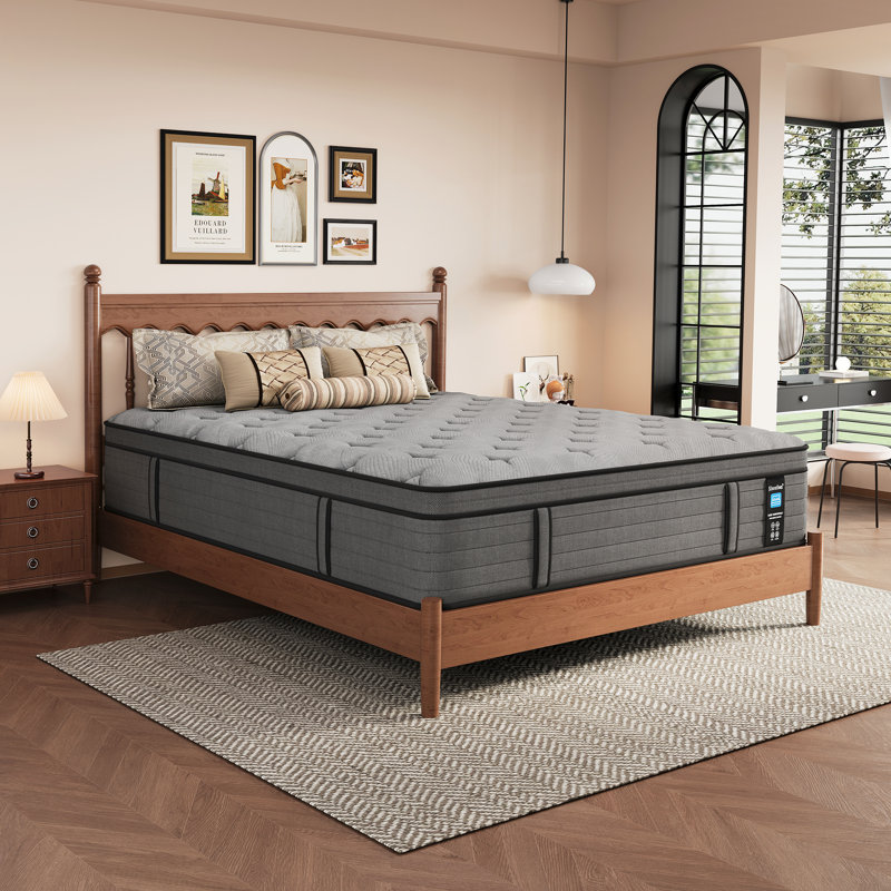  14" Pocket Spring Firm Hybrid Mattress in a box – back pain mitigation | Memory Foam Cushioning | Elevated Room Look |Motion Isolation for Quality Sleep