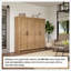 Grande armoire de rangement Watse de 65 po avec portes à panneau, garde-manger, armoire de salle à manger avec 2 tablettes réglables et 1 fixe, armoire d'appoint de salon autoportante, P 16,75 po x l 32 po x H 65 po, chêne naturel-1338175659