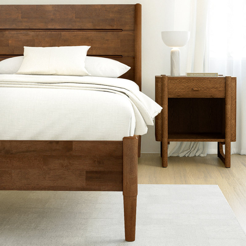 Solid Wood Panel Headboard Design, Walnut, Queen