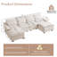  Canapé modulaire surdimensionné en U de 113 po de large avec accoudoirs larges-434561836
