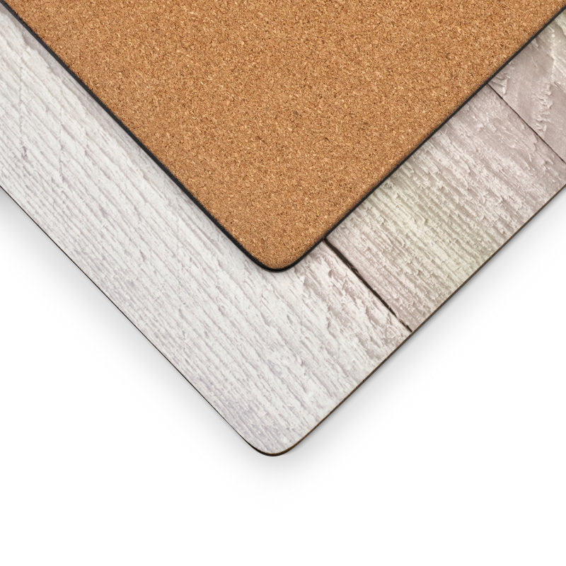 Rustic Driftwood Print Hardboard Placemats Set of 4