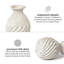 Vase Ecomix en forme de bourre blanc fabriqué à la main avec motif ondulé texturé