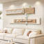 Cream Wood Wall Art With Hydroponic Vase - Living Room Sofa Decor-196319675-196319679