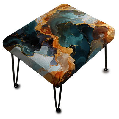 Mystic Reverie Marble Pattern - Marble Rectangle Ottoman