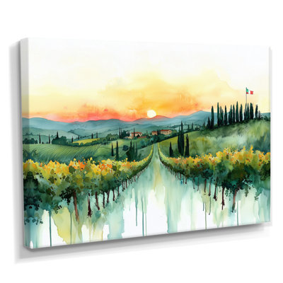 Été, paysage toscan au lever du soleil en Italie - Italie, art mural