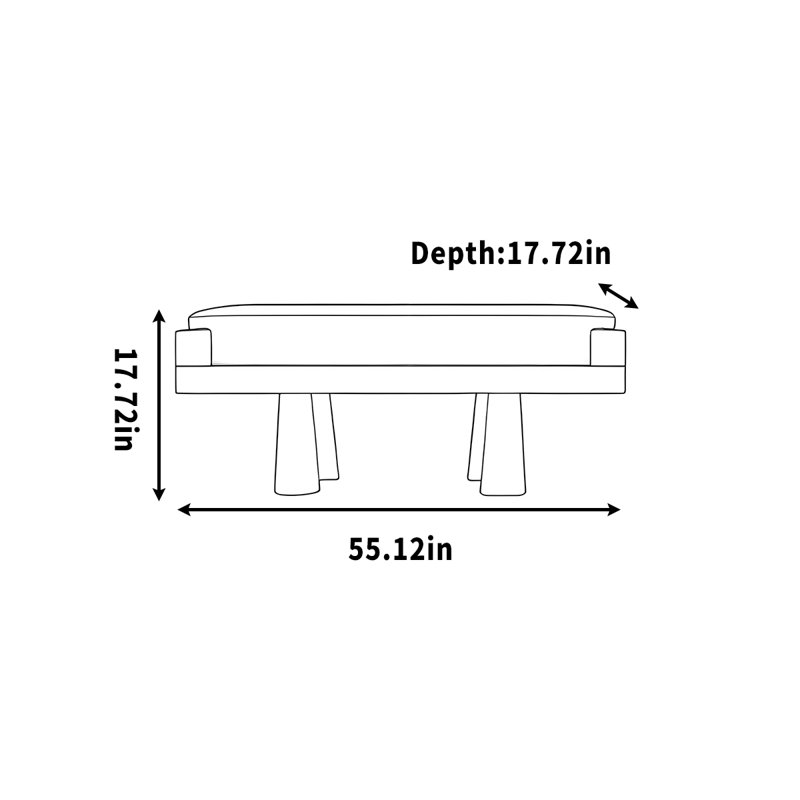 Vestiaire à langer en bois d'agneau, H 17,72 po x l 55,12 po x P 17,72 po