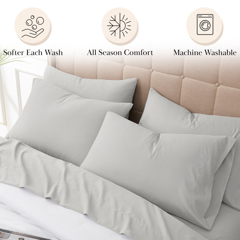 Vilano Springs Extra Deep Pocket Sheet Set, 6-Piece Ultra Soft Microfiber Sheets and Pillow Cases, Wrinkle Resistant, Easy Care