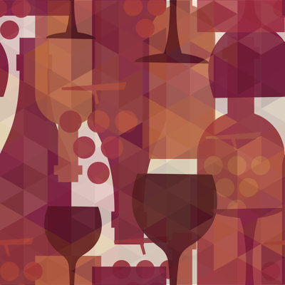 Wine And Drink by Cienpies - Wrapped Canvas Print