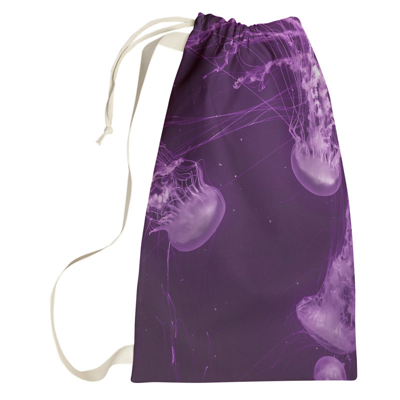 Sac à linge jellyfish, Grand (H 76,5 po x l 29,5 po x P 1,5 po), Mauve
