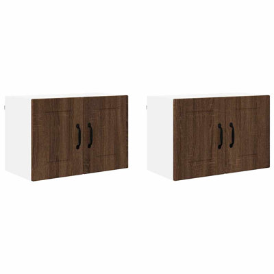 Vidaxl Kitchen Wall Cabinet With Shelf 2 Pcs Old Wood 60 X 31 X 40 Cm