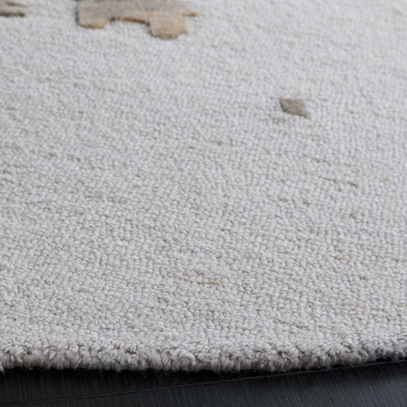 Khamel Hand Tufted Performance Abstract Rug, Round 6'