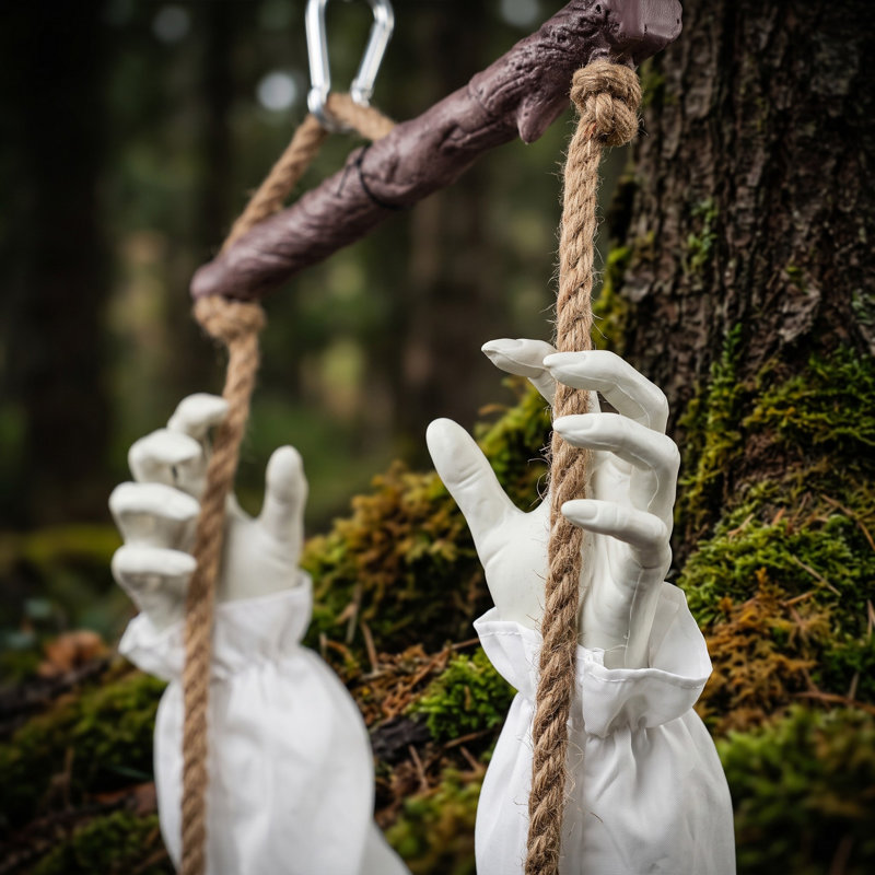 170 cm Hanging Ghost Halloween Decoration with Swing, Flashing Red LED Eyes and Sound, Touch and Vibration Activation for Indoor and Covered Outdoor Displays