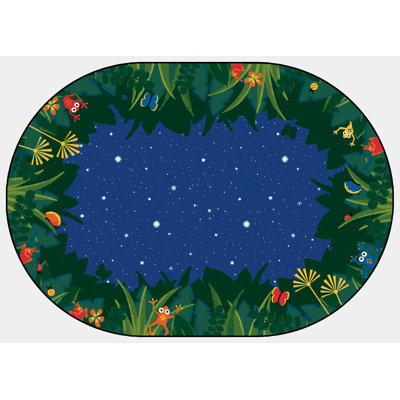 Tapis bleu / vert Peaceful Tropical Night