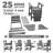 Outdoor Bar Height Adirondack Chairs Set of 2 with Connecting Tray, Recycled HDPE Patio Stools for Deck, Backyard, Balcony-1615783381