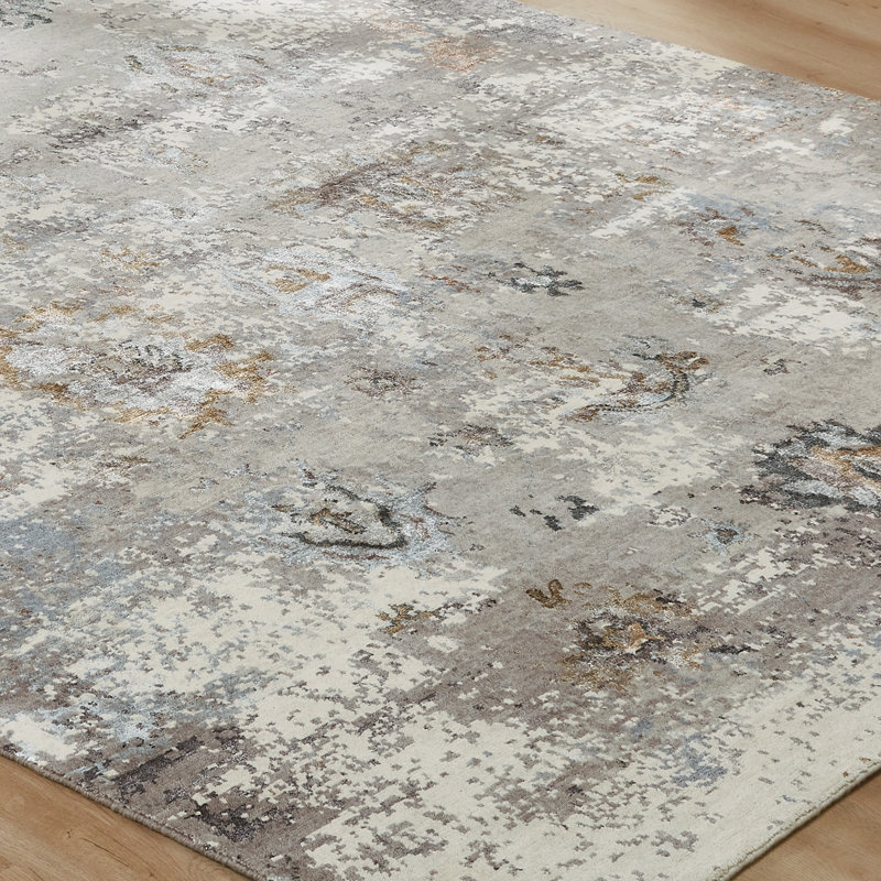 Illusion Weave Hand Knotted Abstract Area Rug, Rectangle 3' x 5'
