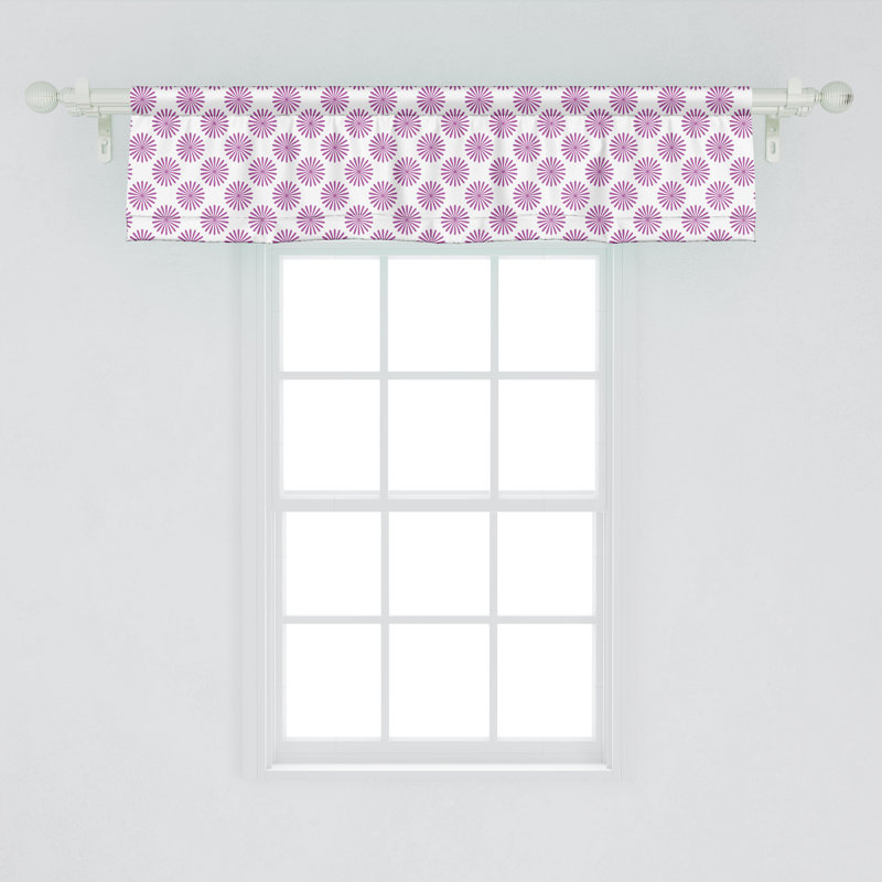 Ensemble de 2 cantonnières simples Ambesonne 54 po x 18 po fuchsia et blanc, L 54 po x L 12 po