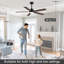 Ventilateur de plafond à DEL 48 po avec lumière, télécommande, options de montage double, pales à finition double, moteur réversible