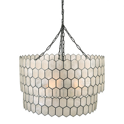 Lustre en nid d'abeille à 2 niveaux Carlisle Capiz