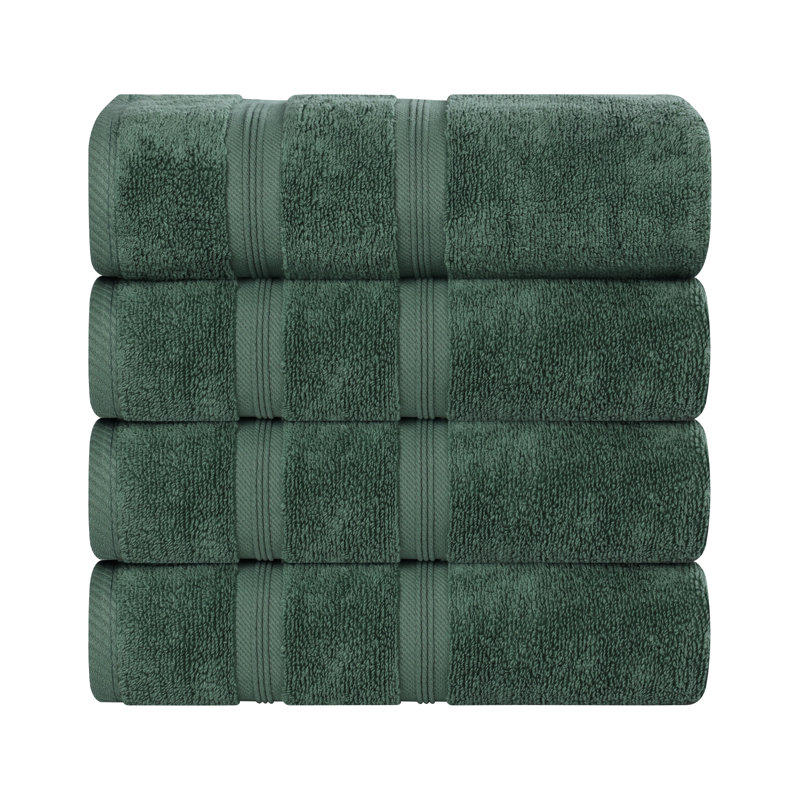 Ensemble de serviettes 100% coton Superior Smart Dry Zero Twist, Vert forêt