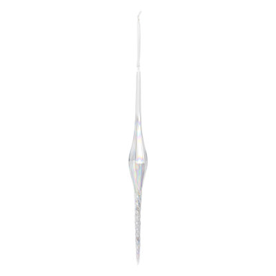 S/3 14" Glass Icicle Ornament