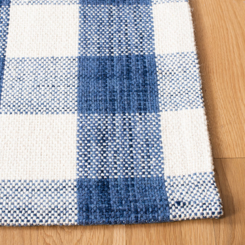 Spirit Hand Woven Wool And Cotton Plaid Rug, Rectangle 3' x 5'