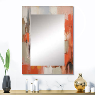Orange Minimalims Enchantment II - miroir en marbre, miroir mural décoratif moderne, impression d'art en métal