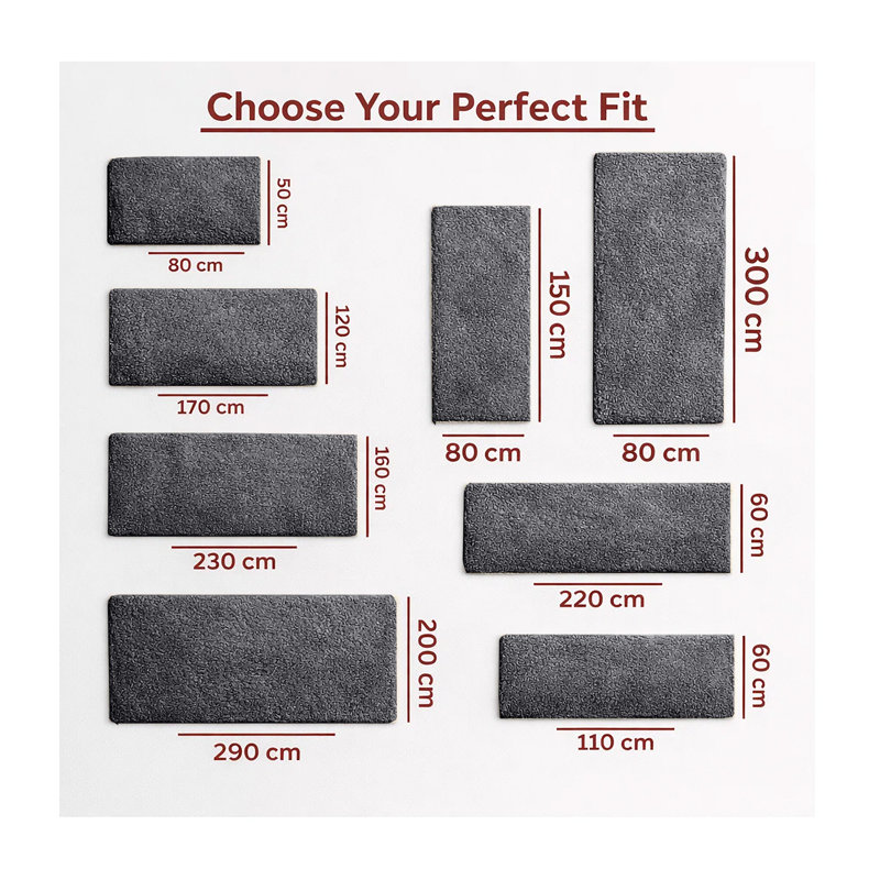 Machine Tufted High Pile Shag Area Rug(Ultra Soft & Fluffy), Rectangle 60 x 110 cm, Black