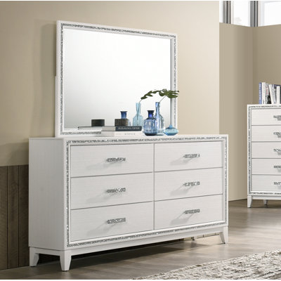 Commode double 6 tiroirs avec miroir Jaxson