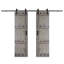 Porte de grange coulissante double en bois de pin avec trousse de quincaillerie Castle Series-86924724-60983666