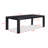 Dining Table - Rectangular Black 18" Extendable Leaf Solid Wood Seats 6 Contemporary For