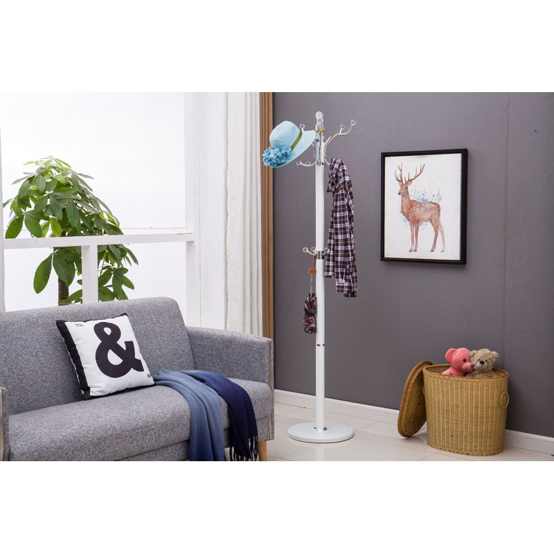 Fenstermacher Marble Freestanding Coat Rack, White
