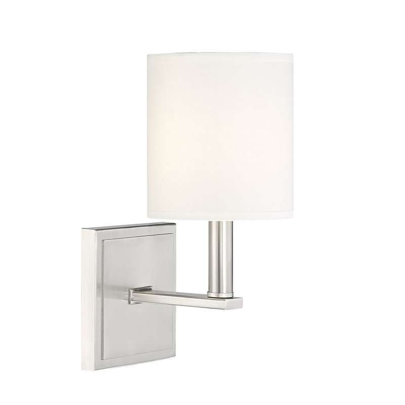 Skipton 1 - Light Dimmable Armed Sconce in Satin Nickel, Satin Nickel