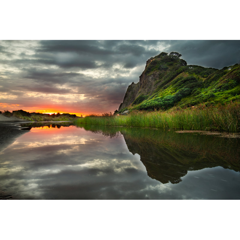 Lake At Sunset by Nazar_ab - Wrapped Canvas Print, 51 cm H x 76 cm W