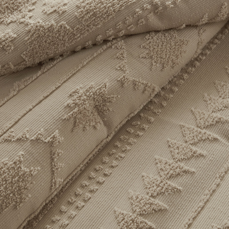 3 édredon en chenille brun clair pour très grand / très grand lit, qualités de conception, caractéristiques du Sud-Ouest lavables à la machine, preuve