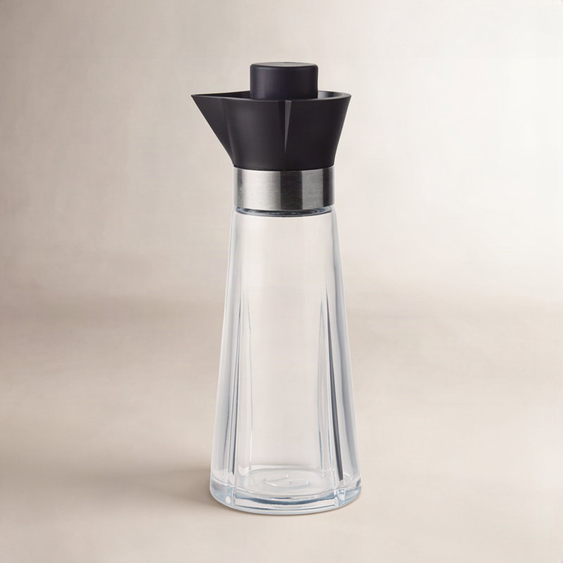 Grand Cru Oil and Vinegar Bottles, Black/Steel/Clear, 8.5 Oz