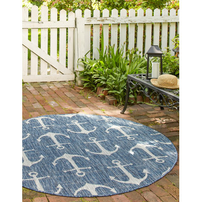 Glidden Geometric Power Loom Polypropylene Plastic Rug