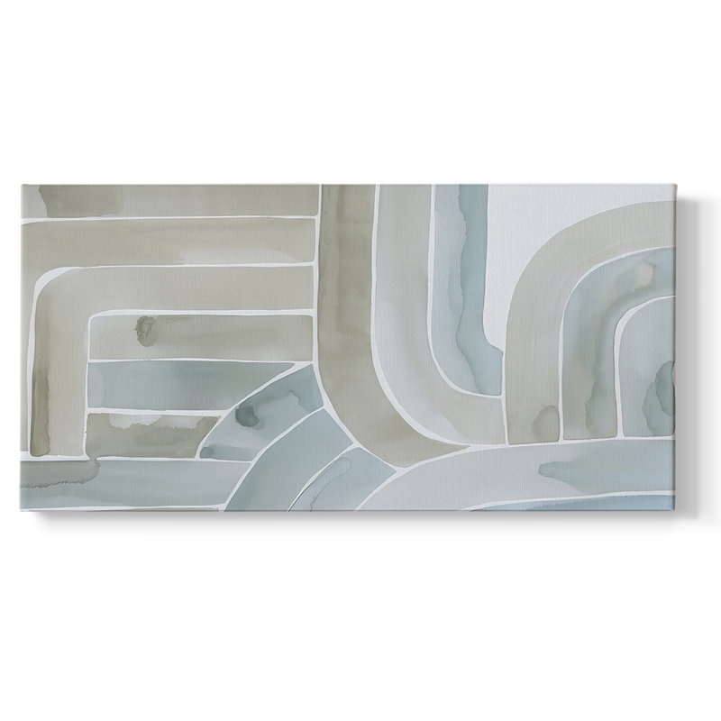 Estuaries II - Toile tendue avec châssis encadré - Prêt à être accroché, H 21 po x l 41 po, Doré