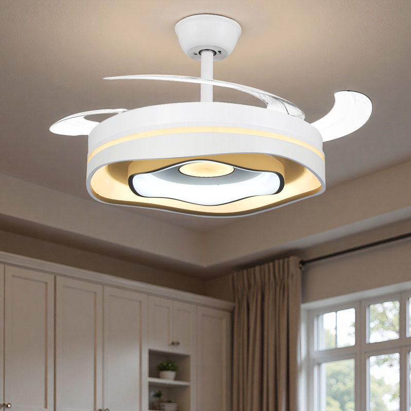 Ventilateur de plafond 42 po 3 couleurs avec pales rétractables télécommandées 42 po Modern
