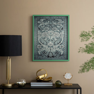 «Vintage Abstract Print CLV», reproduction encadrée - bois massif