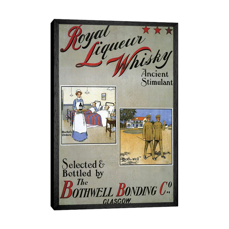 1909 Royal Liqueur Whisky Poster 1 Piece Wall Art on Canvas, 66.04 cm H x 45.72 cm W, Black Framed