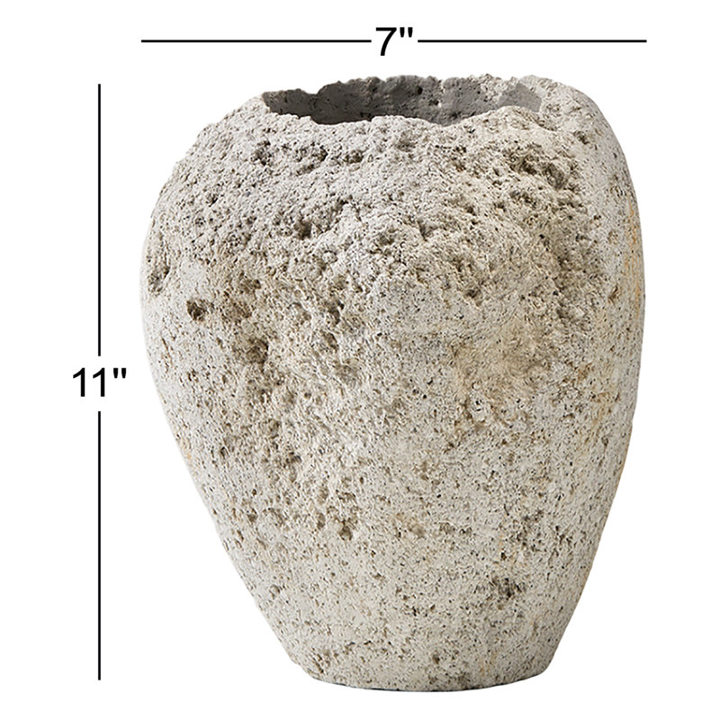 Dakota Fields Pumice Urn Vase, Lava Rock Vase For Flowers, Plants, Candle Holder - Perfect For Living Rooms, Kitchens, Bedrooms, Office, Weddings - 8" Long X 7" Wide X 11" Tall