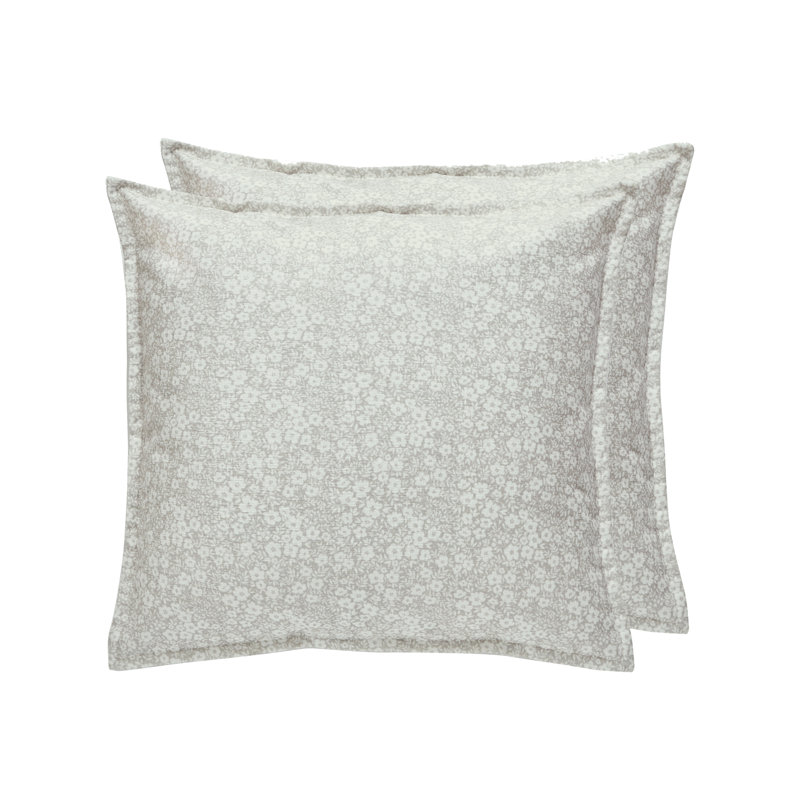 Coussin réversible à motif floral Leaf, Floral beige