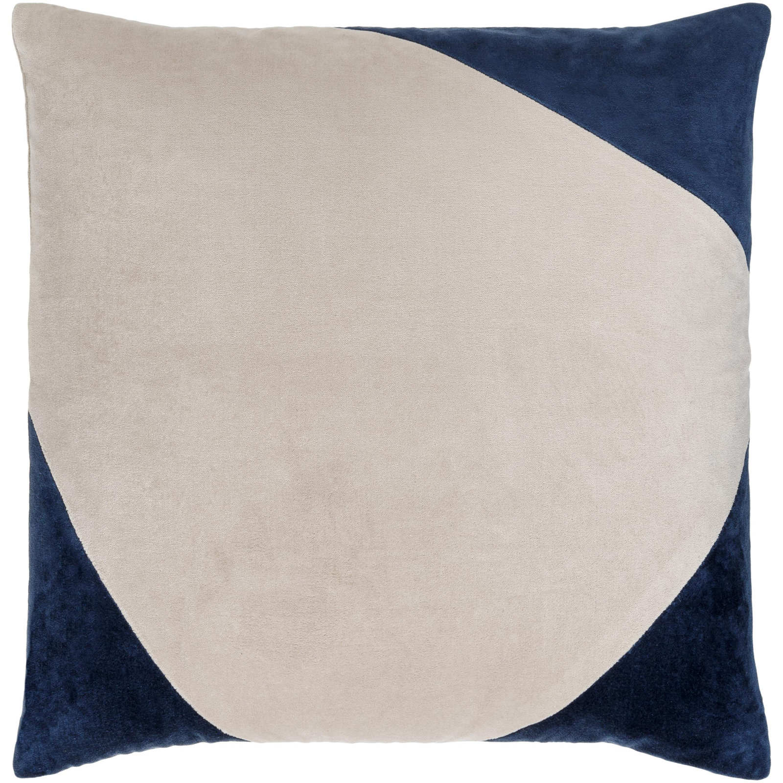 Denny Cotton Pillow Cover, Polyester/Polyfill, 20" x 20", Blue